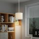image 4 of HOMCOM Linen Pendant Light, E27 Lampshade for Living Room, Bedroom, White