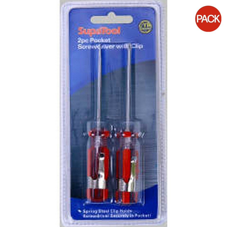 SupaTool Screwdriver Set (Pack of 2) - Red - One Size