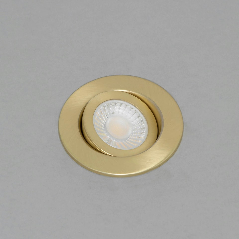image 1 of BHS Hudson 7 Watt LED Adjustable IP65 Colour Changing Downlight | Gold | Satin Brass | 1