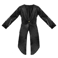Black Sequin Tailcoat | Black | XS