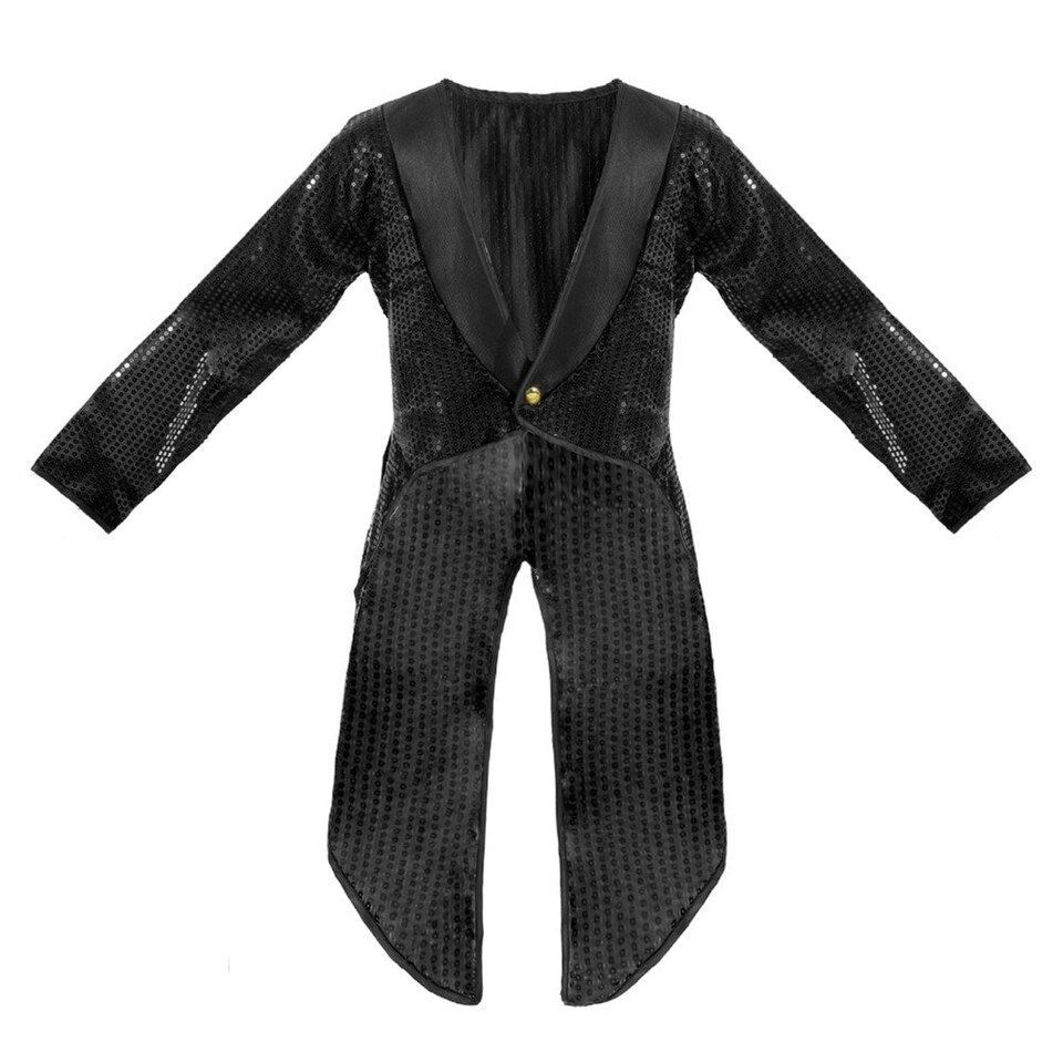 image 1 of Black Sequin Tailcoat | Black | XS