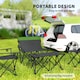 image 6 of Outsunny 4 Piece Foldable Camping Table and Chairs Set, Portable Picnic Table with 3 Chairs, Cup Holders and Carrying Bag, Outdoor Lightweight Table Set for BBQ, Picnic, Parties, Olive Green