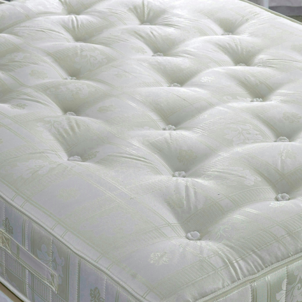image 1 of Brandon Oatmeal Fabric Ottoman Bed And Majestic 1000 Pocket Sprung Mattress Double N/A
