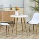 image 2 of HOMCOM Round Dining Table with Matte Top Metal legs, Kitchen Table for 2 People
