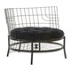 image 3 of Distinctive Cage Style Black Finish Chair, Fabric Upholstered Arm Chair For Bedroom, Stylish Armchair Black