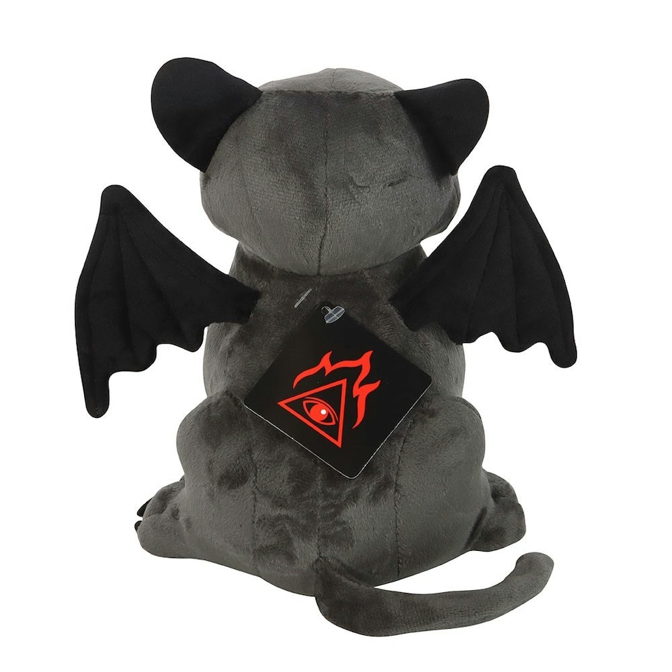 image 1 of Something Different Vampire Cat Plush Toy - Grey/Black/Red - One Size
