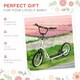 image 4 of HOMCOM 90-96cm Kids Kick Scooter w/ Adjustable Handlebar Inflatable Wheels White