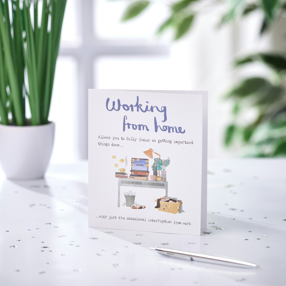 image 1 of Humour Birthday Card - Messy Desk, Working From Home