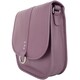 image 3 of Genuine Soft Leather Sadle Bag Style Crossbody Shoulder Handbag Purple | Grape
