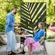 image 2 of Outsunny 6.5FT Metal Outdoor Privacy Screen Panel with Stand, Banana Leaf Style