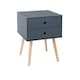 image 6 of Options Scandia 2 Drawer Nightstand - Stylish Two Tone Bedside Table for Small Spaces | Blue | Blue | One Size | 1