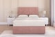image 1 of Sloomy Highbury Pink Plush Divan Bed Base No Drawers With 54 Inch Floor Standing Headboard | Pink | Pink | Super King | 1