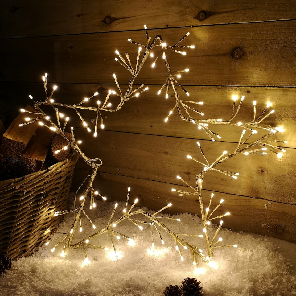 image 1 of 60cm Gold Christmas Star 150 Warm White LED Indoor/Outdoor Christmas Decorations