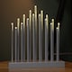 image 1 of 29cm Battery Operated Light up Silver Christmas Candle Bridge with 17 LEDs