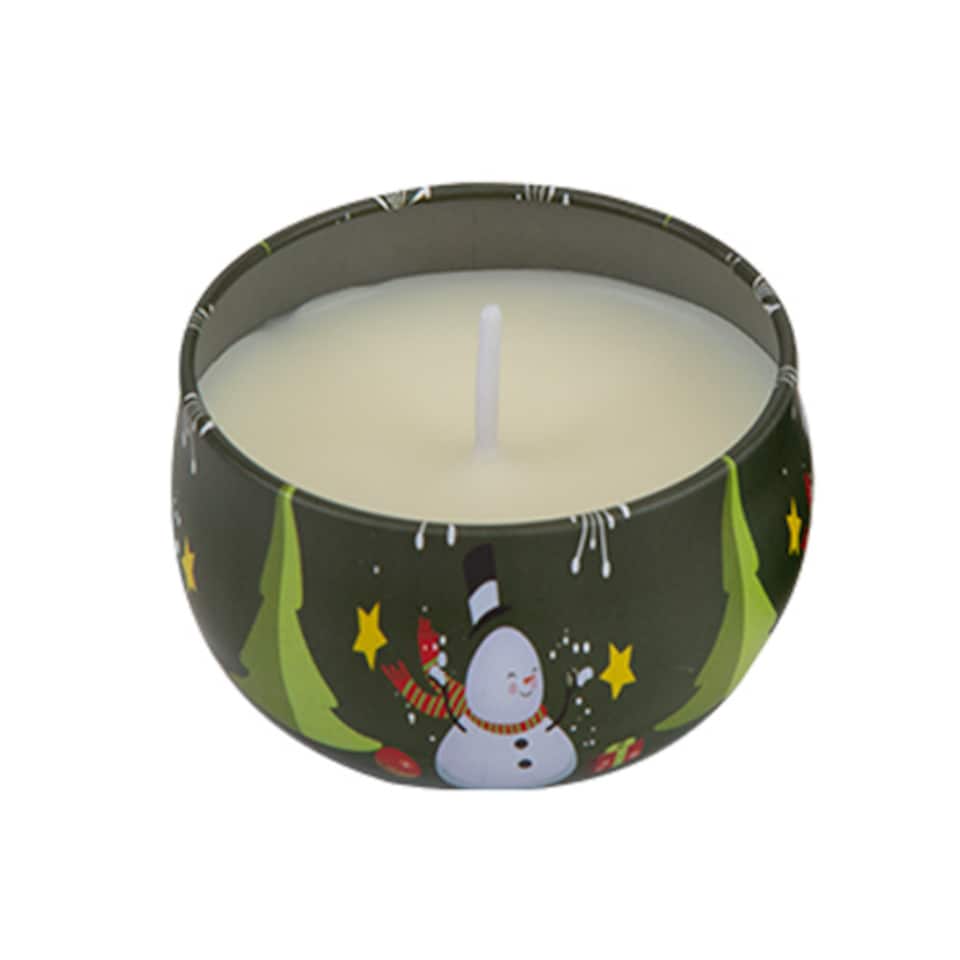 image 1 of Assorted Christmas Character Candle Metal Tin