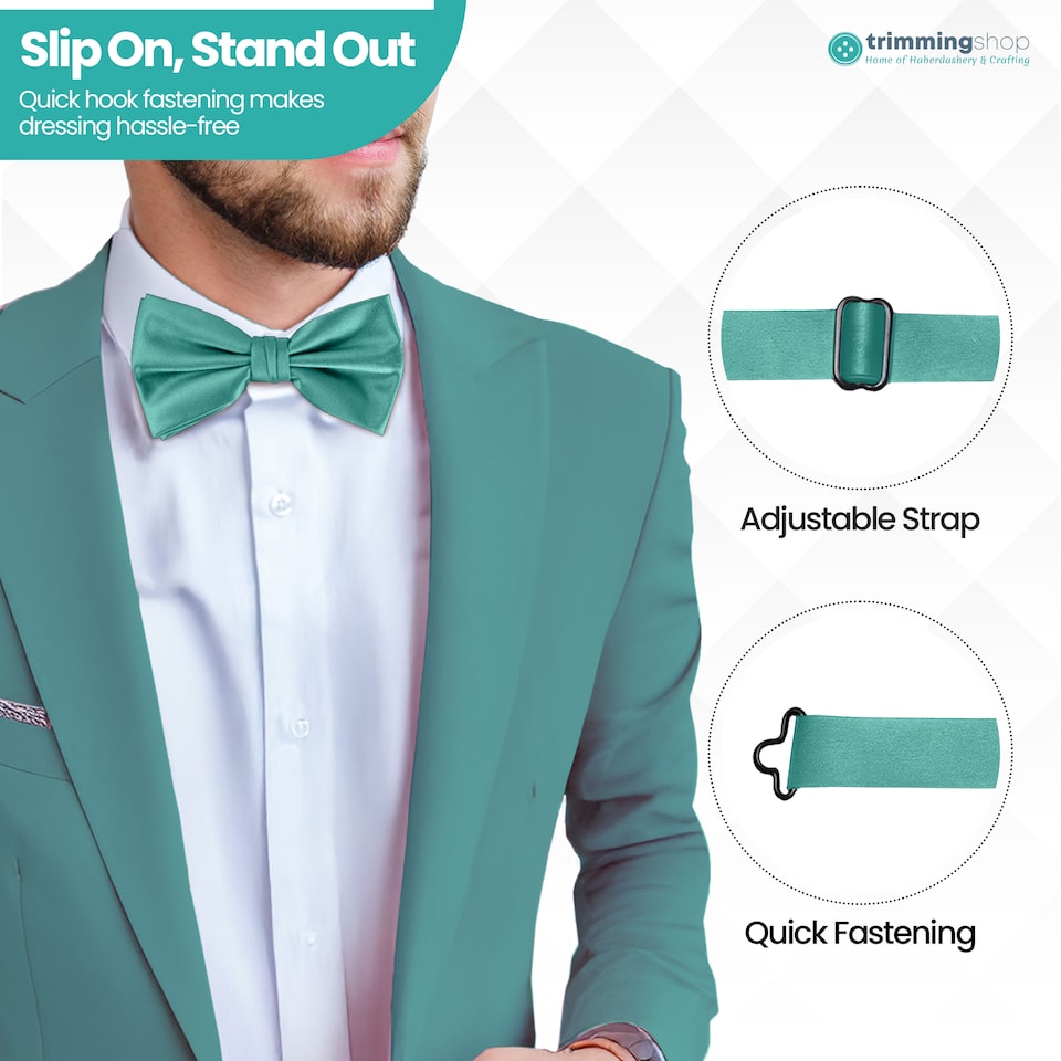 image 1 of Mens Bow Ties Colourful Plain Solid Satin Polyester Stylish Bow Ties