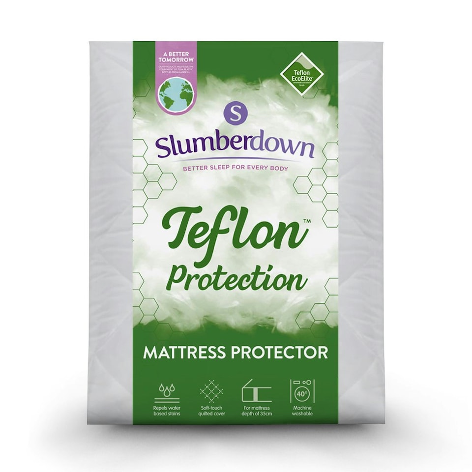 image 1 of Slumberdown Teflon Mattress Protector, King | White