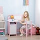 image 2 of HOMCOM Kids Table and Chair Set 2 PCs Table and Chair Set w Whiteboard | Pink