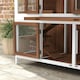 image 8 of PawHut Rabbit Hutch, Guinea Pig Hutch 2-Tier Wooden Cage w/ Ramp Roof, Brown