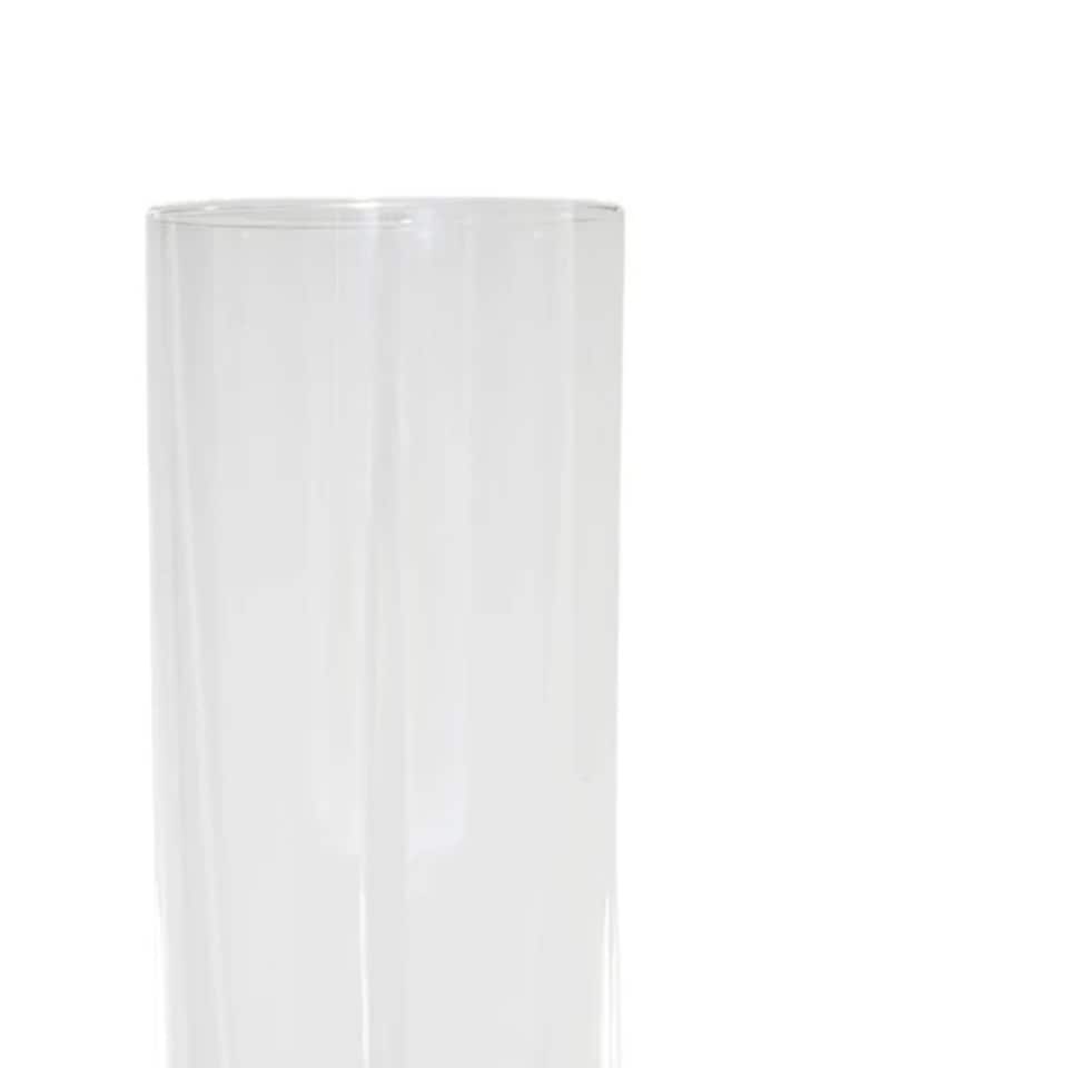 image 1 of Cylinder Lantern with Sand - Glass - L12 x W12 x H26 cm - Clear