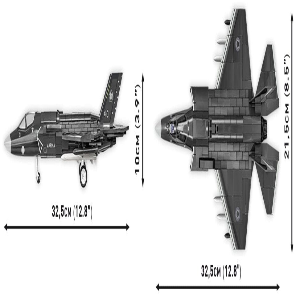 image 1 of F-35B STOVL Lightning II brick plane model - COBI 5895 - 580 bricks