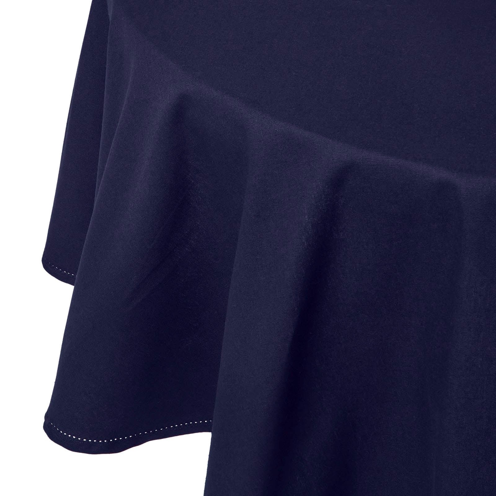 Homescapes Navy Blue Cotton Round Tablecloth - 178 cm Blue Navy Blue