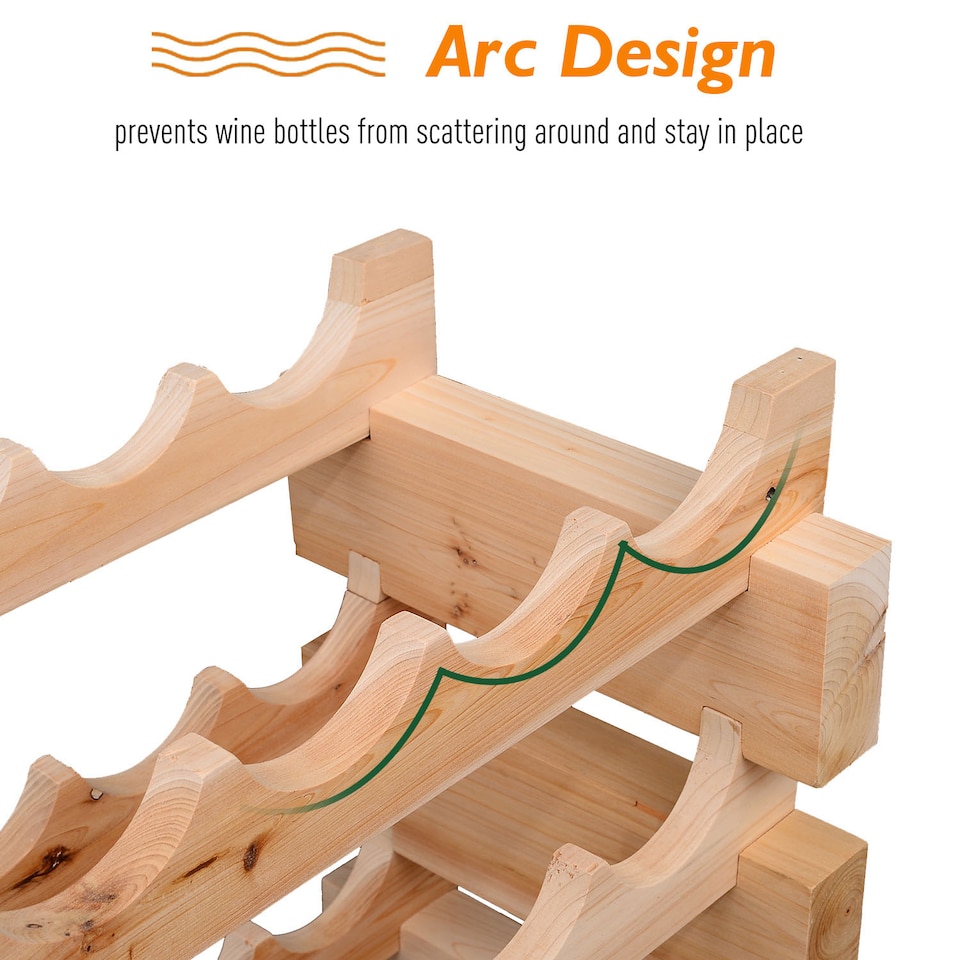 image 1 of HOMCOM Wooden Wine Rack 6 Tier Shelf for 72 Bottles Shelving Storage Holder