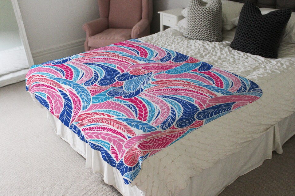 image 1 of Boho Pink Blanket | Multi