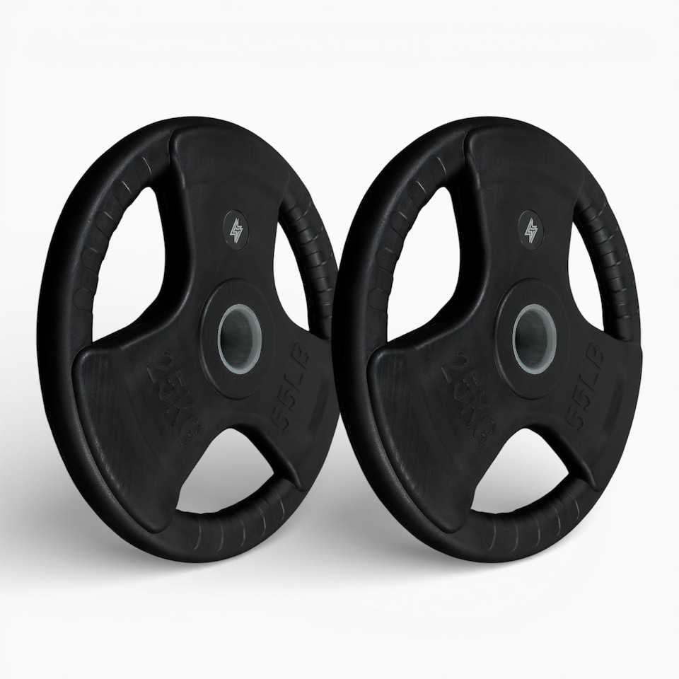 image 1 of Gym Sets Tri-Grip Olympic Weight Plates - 2x 25kg (50kg) / Without Barbell