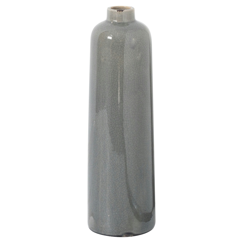 Hill Interiors Garda Raine Glazed Vase - Grey - 50cm x 15cm x 15cm