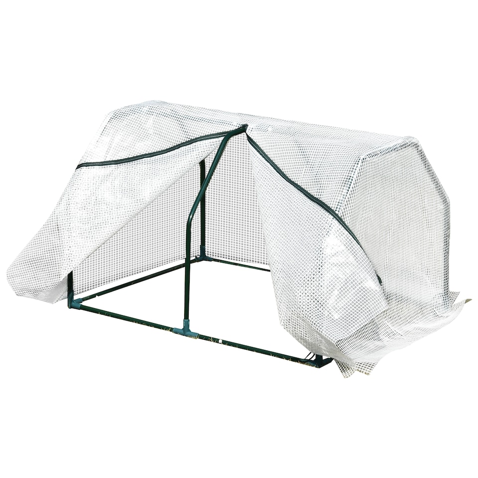 image 1 of Outsunny Mini  Greenhouse Grow House PVC Cover Steel Frame White 99 x 71 x 60cm