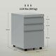 image 7 of Vinsetto 3 Drawer File Cabinet, Lockable Metal Filling Cabinet, Grey