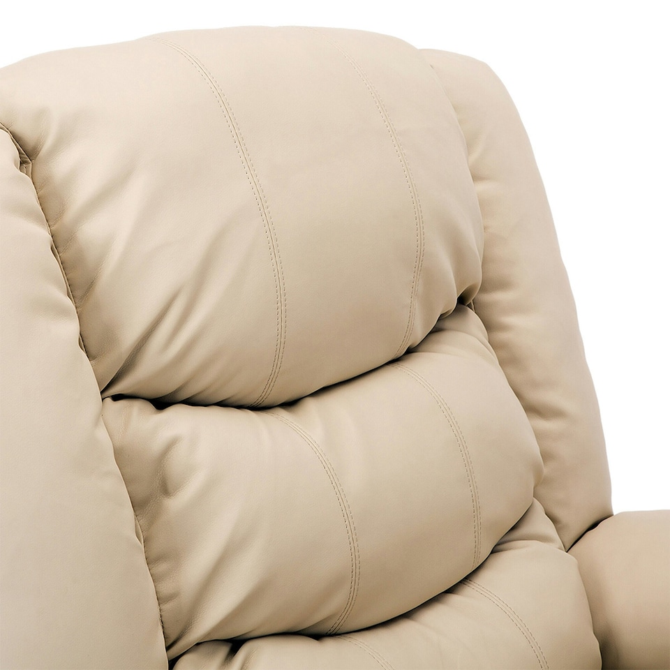 image 1 of Seattle Electric Single Motor Rise Recliner Bonded Leather Chair (Cream)