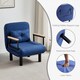image 3 of 4 in 1 Folding Single Sofa Bed Convertible Lounge Sleeper Chair with Adjustable Backrest and Large Cushion Blue