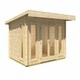 image 2 of Barbados 3-Log Cabin, Wooden Garden Room, Timber Summerhouse, Home Office - L459 x W419 x H241.94 cm Brown