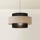 image 4 of ValueLights Weaver Pair Ceiling Pendant Light Shades Black and Grey Herringbone and Bulbs