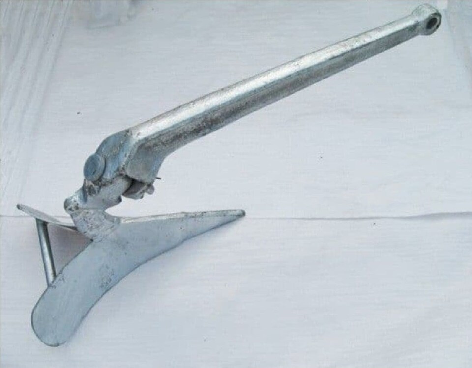 Galvanised Steel Hinged Plough Anchor 27KG (Delta Style Yacht Boat Marine Sea)