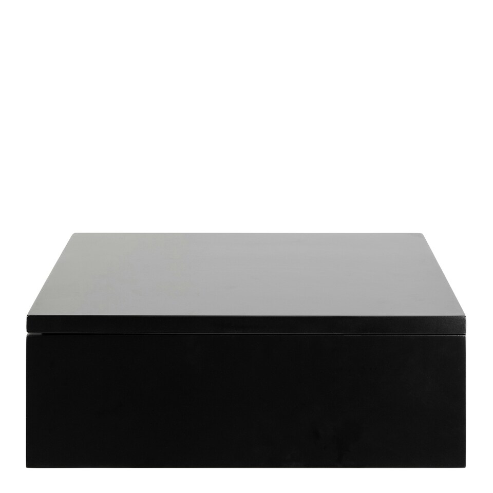 image 1 of Avignon Square Bedside Table with 1 Drawer in Black