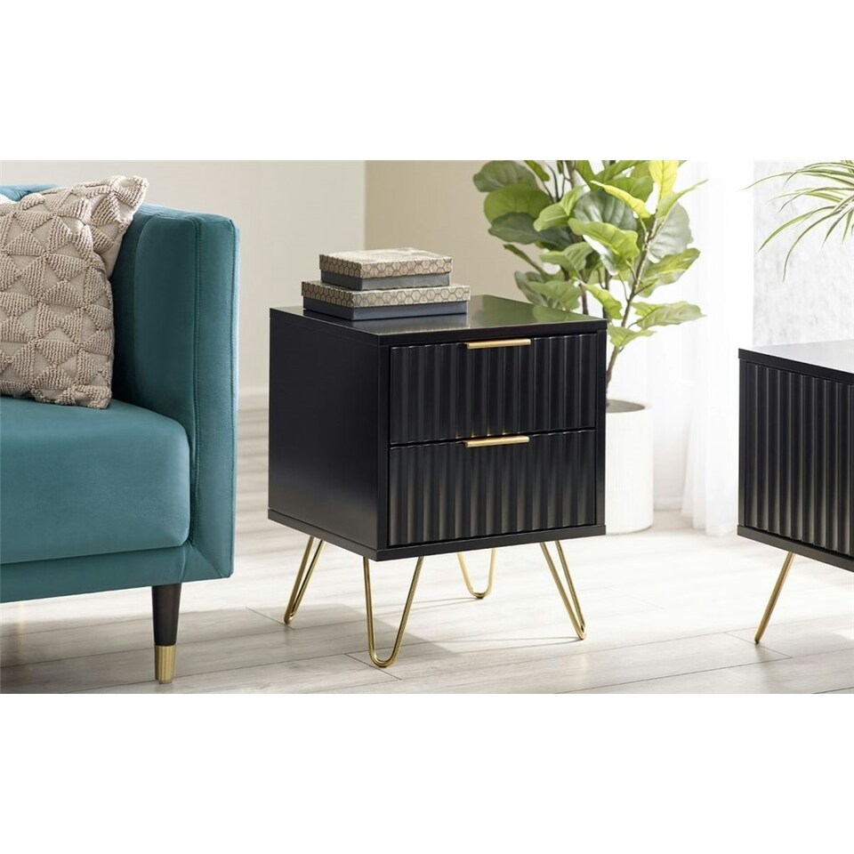image 1 of Premium Matte Black Lamp Table Black