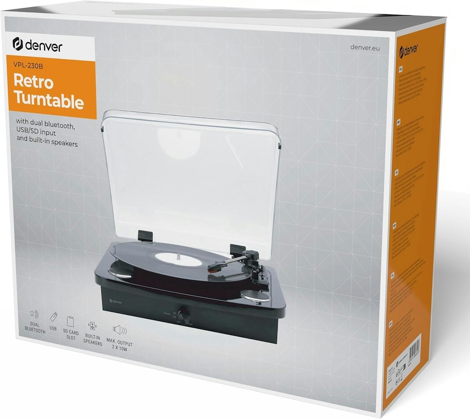 image 1 of Lightwood Vinyl Record Player With Stereo Speakers - Bluetooth Send & Receive - USB & SD Recording - AUX IN & RCA Out