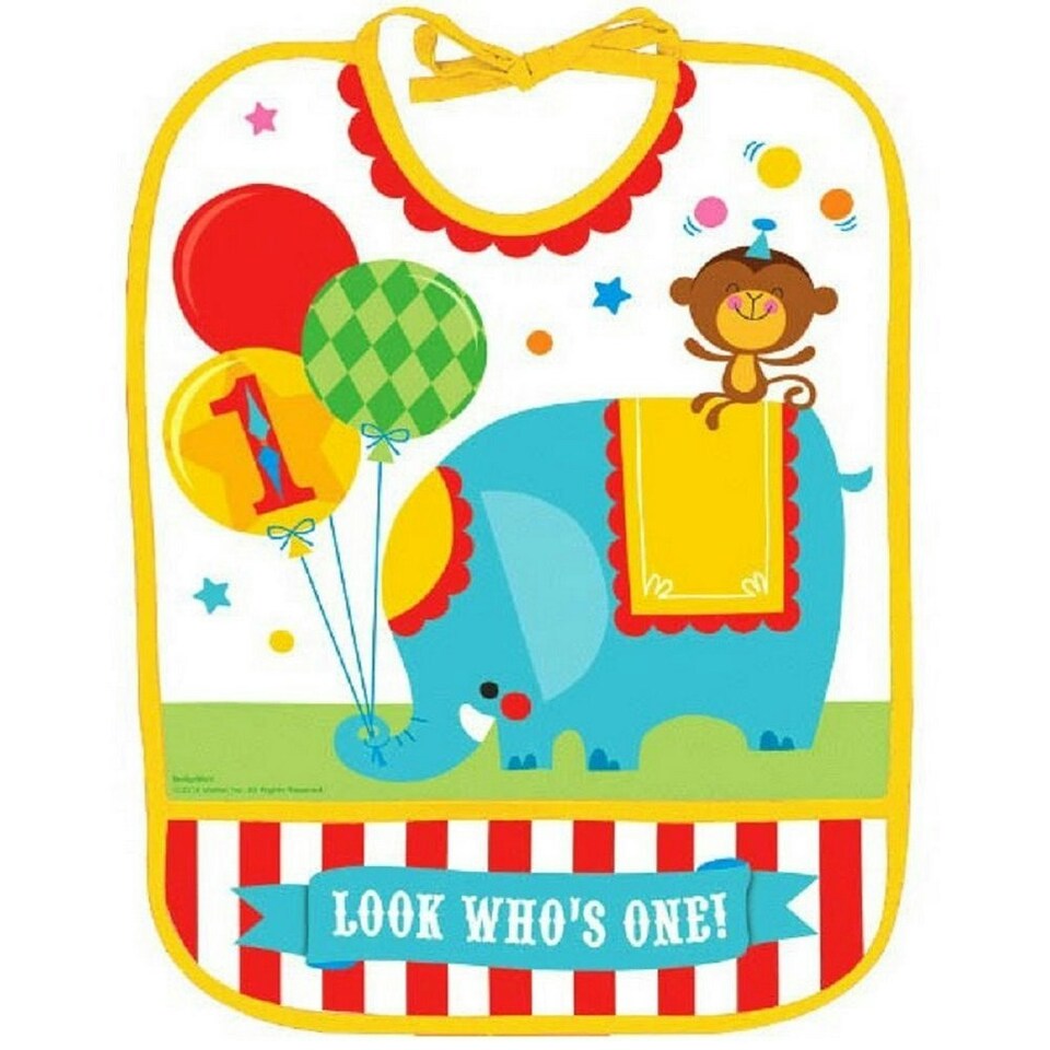 Fisher Price Circus Animal 1st Birthday Bib - Multicoloured - One Size