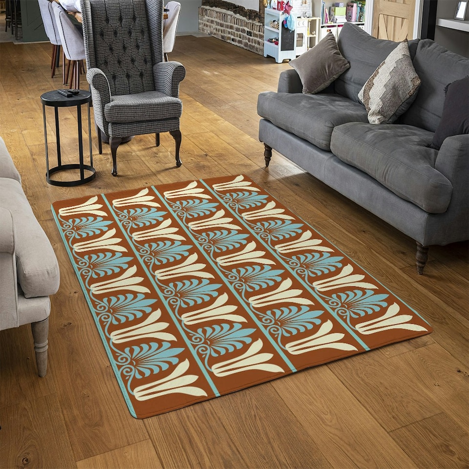 image 1 of Egyptian Flower Ornament Pattern (Rug) Multi | Medium: 80x150cm