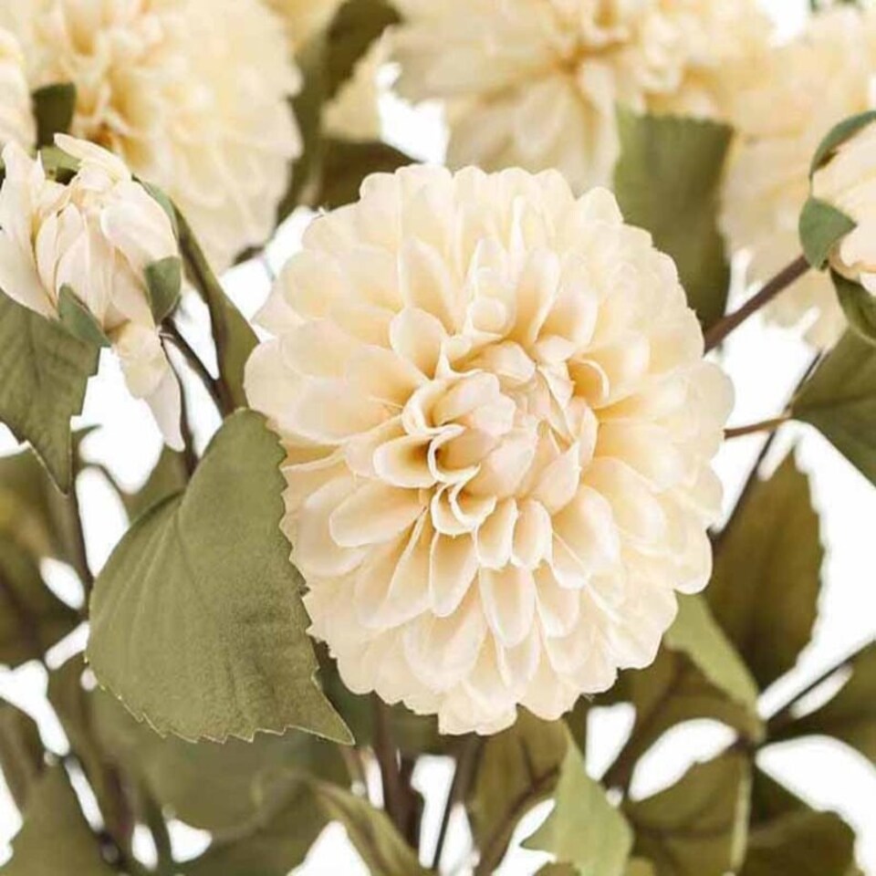 image 1 of Dahlia Stem Artificial Plant - Plastic - L28 x W28 x H62 cm - White