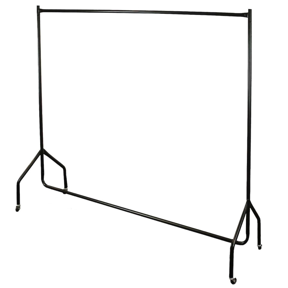 image 1 of House of Home Heavy Duty Clothes Rail 4ft Long x 5ft Tall Black Quality Metal Stand Rack | Black