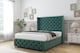 image 3 of Sloomy Luthor Emerald Plush Divan Bed Base 2 Drawers Foot-End With 54 Inch Wingback Headboard & 12 Inch Matching Footboard | Green | Emerald | Super King | 1