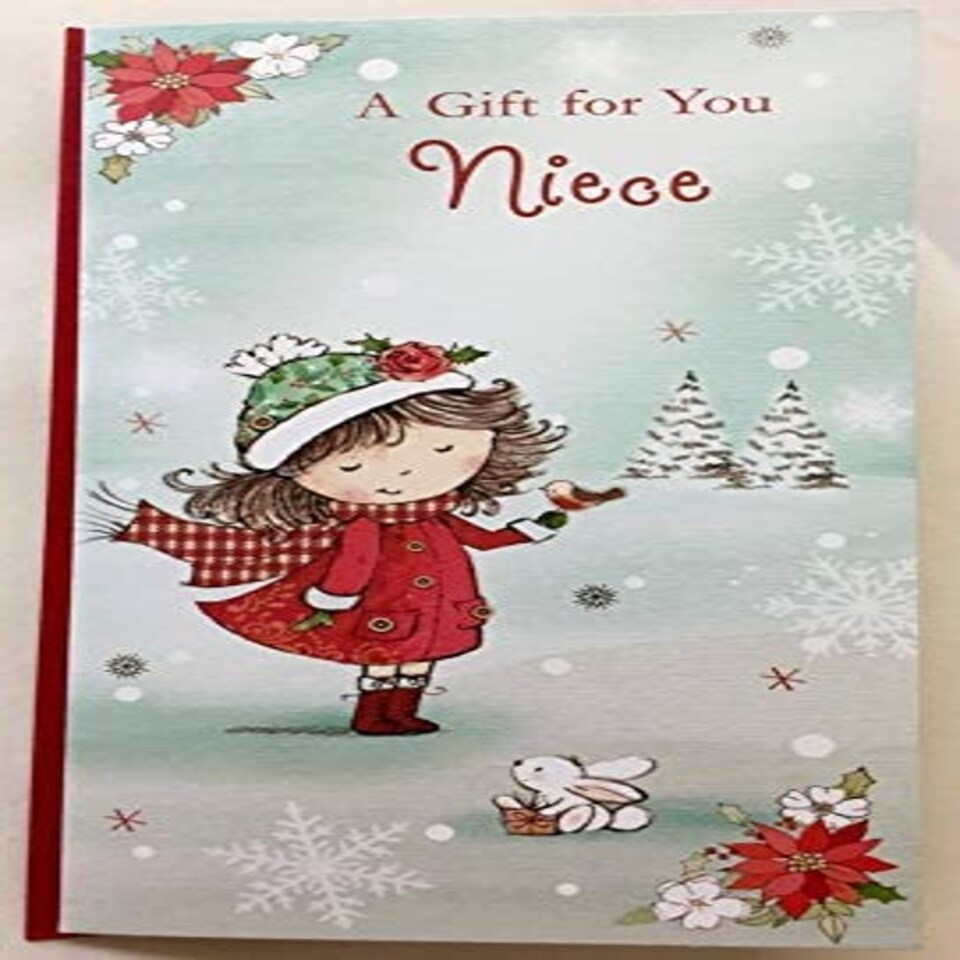 image 1 of NIECE CUTE TRADITIONAL CHRISTMAS MONEY GIFT PRESENT GREETING CARD