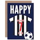image 1 of Football Strip Kit White Striped Top Age 7 Year Old Child Kids 7th Birthday Card