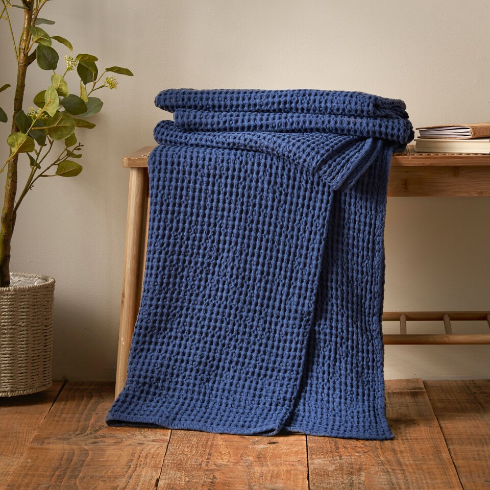image 1 of Pineapple Elephant Jaipur Chunky Waffle Cotton Blanket Throw