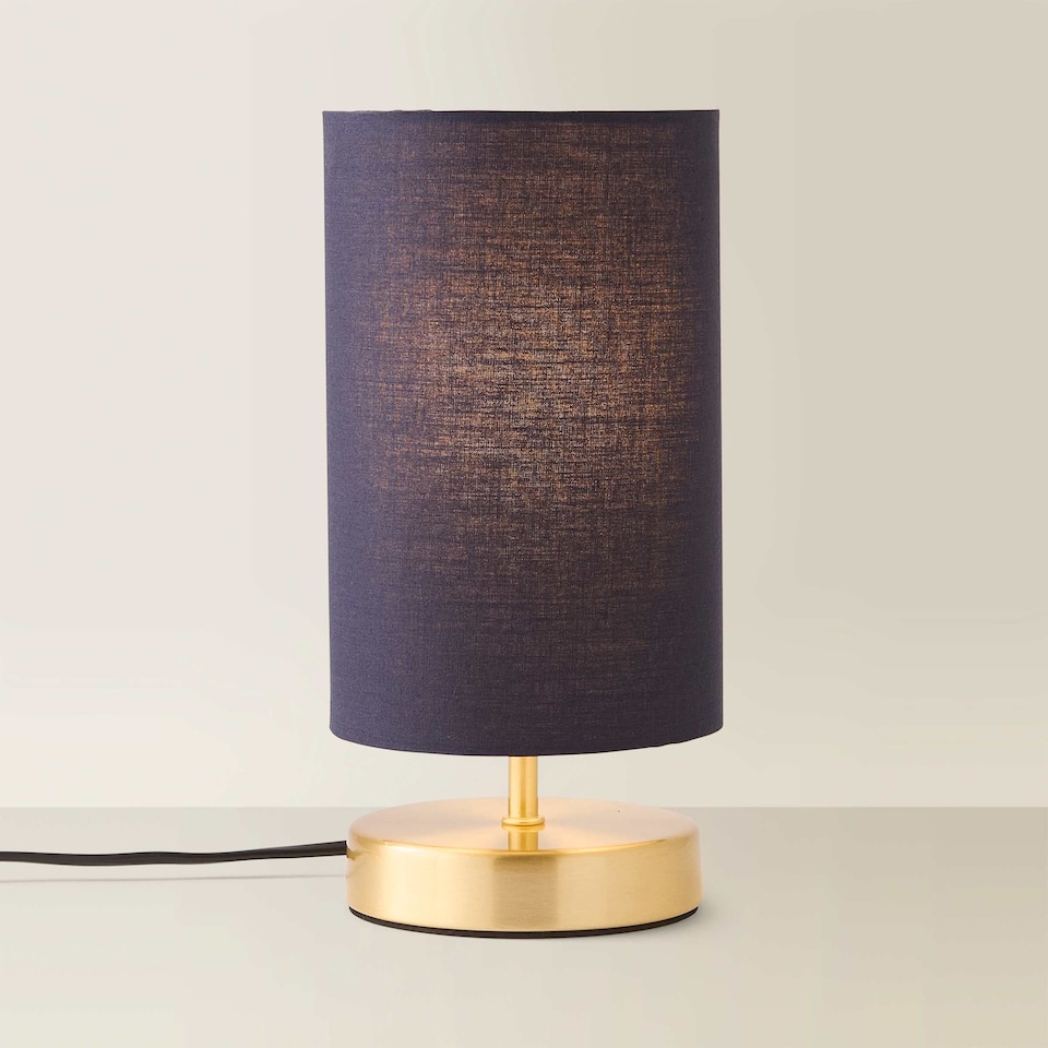 image 1 of ValueLights Francis Gold Touch Table Lamps Navy Shade | Gold