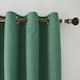 image 2 of Emerald Green Linen Blackout Eyelet Curtains - 46x54 Inch Drop - Pair | Green | One Size